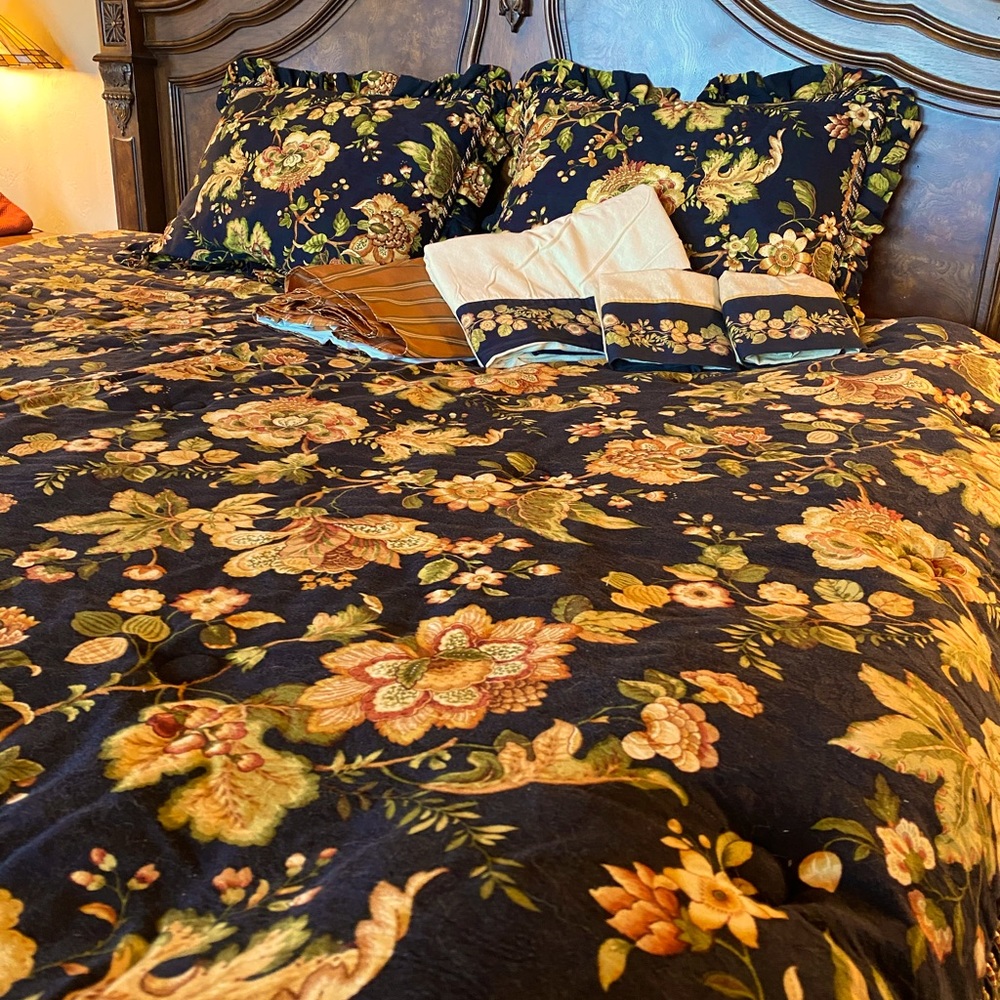 Gently used Queen Croscill comforter set.